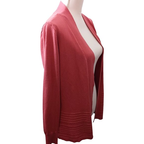 NEW Lety & Me Coral Gabby Pointelle Open Front Knit Cardigan‎ Size S - Picture 5 of 10